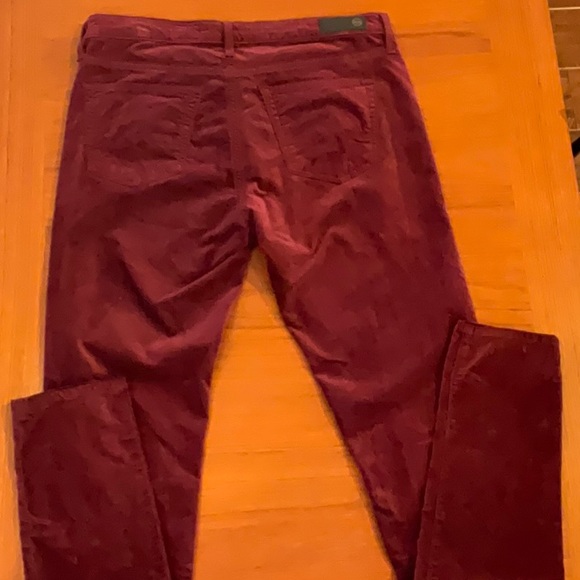 AG Adriano Goldschmied 28 Red The Legging Super Skinny Velvet Pant - Picture 5 of 6